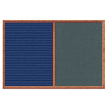 United Visual Products Enclosed Corkboard, 1 Door, 60"x36", 4" Fra UV3424-BLACK-MEDGRY